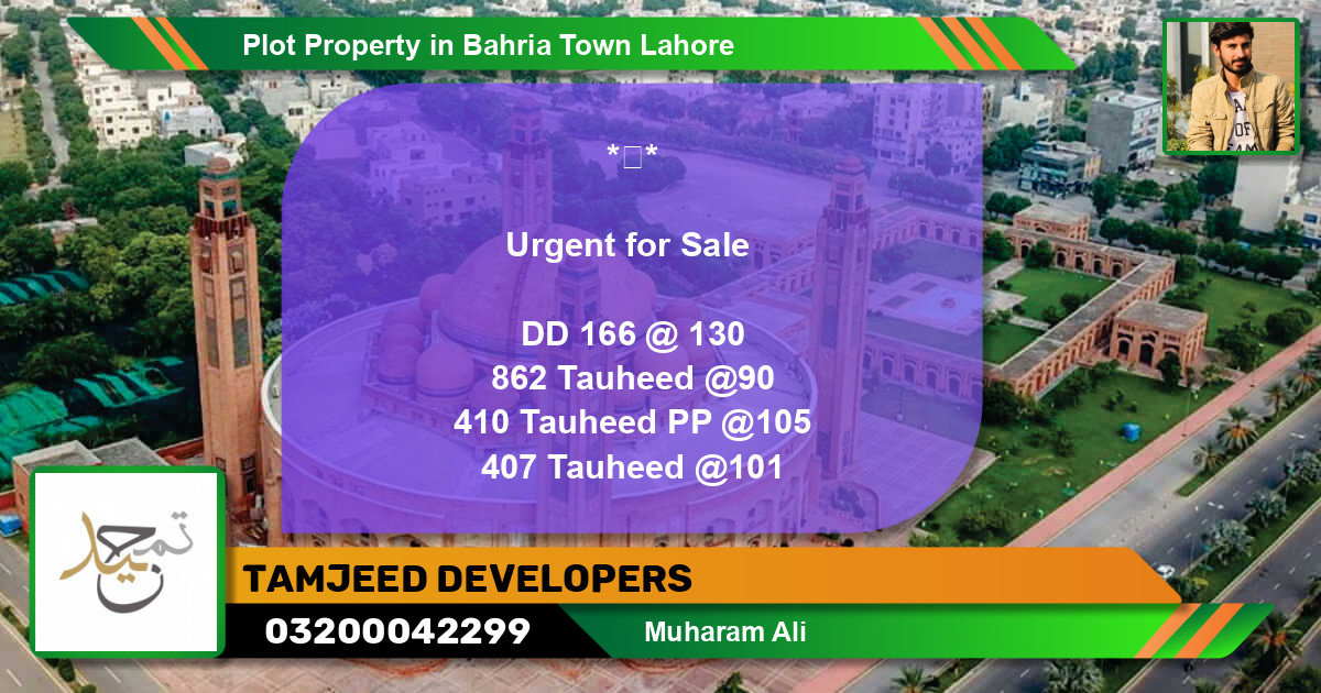 Residential Plot for Sale in Bahria Town, Lahore - (BP-72076)