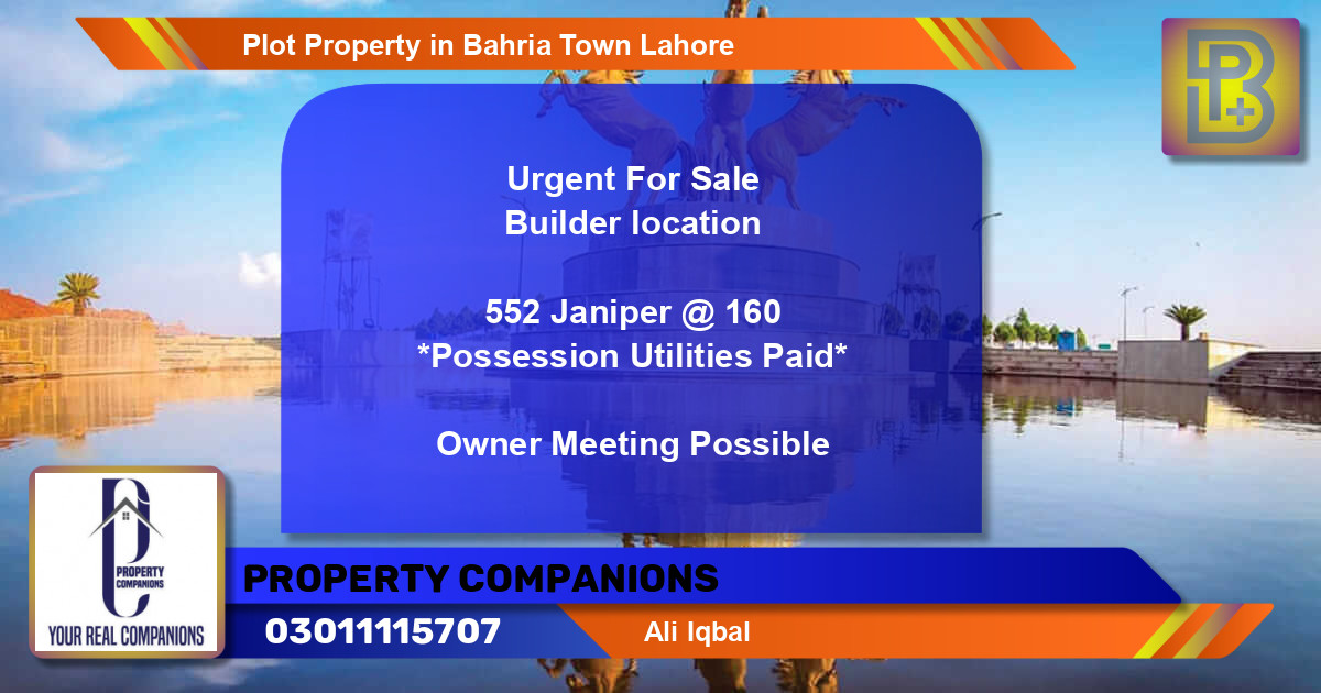 Residential Plot for Sale in Bahria Town, Lahore - (BP-72089)