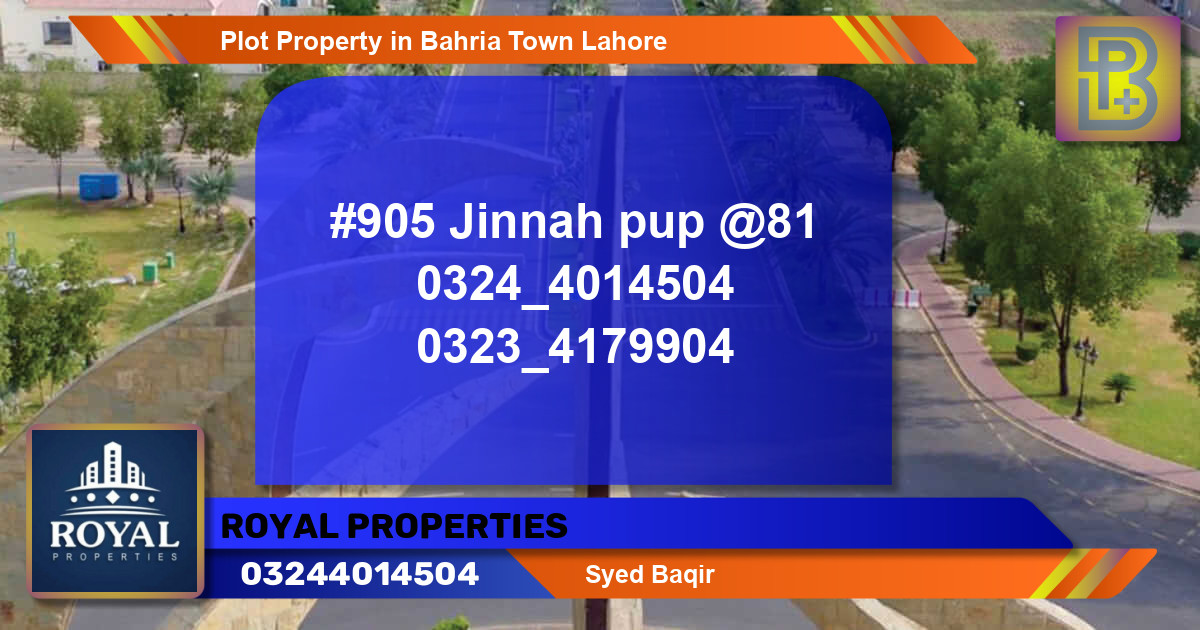 Residential Plot for Sale in Bahria Town, Lahore - (BP-72093)