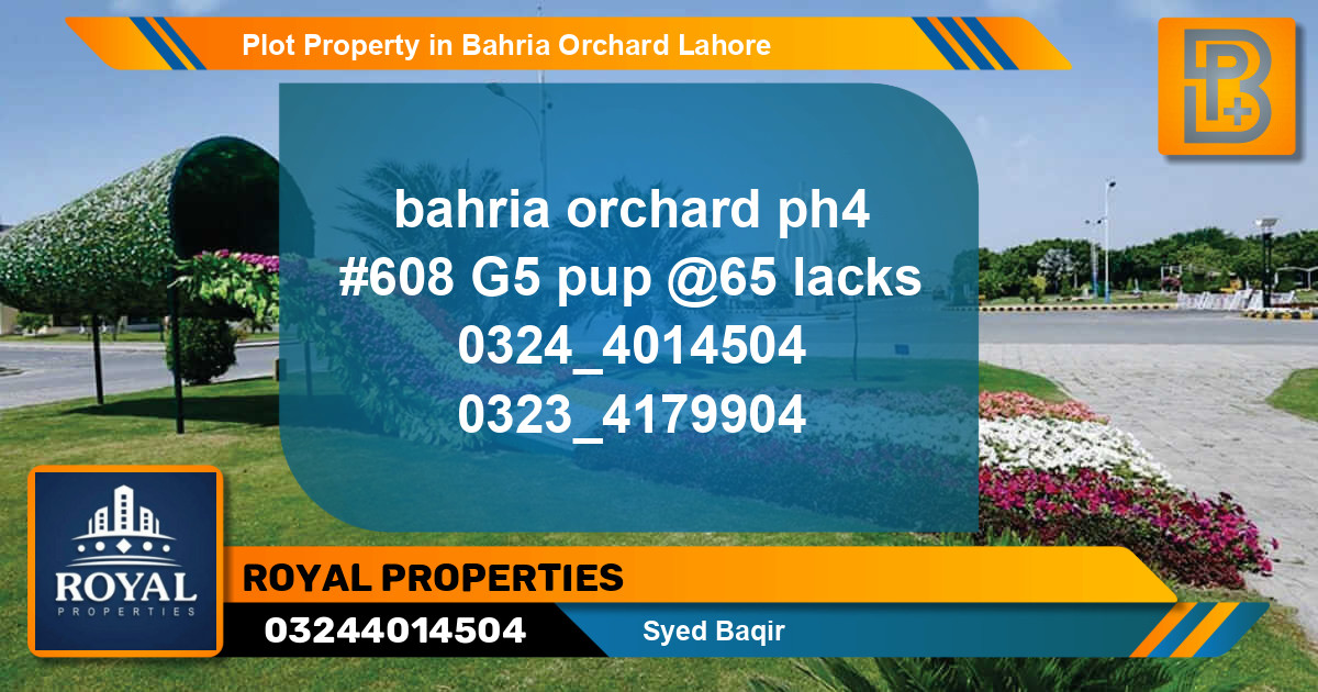Residential Plot for Sale in Bahria Orchard, Lahore - (BP-72098)
