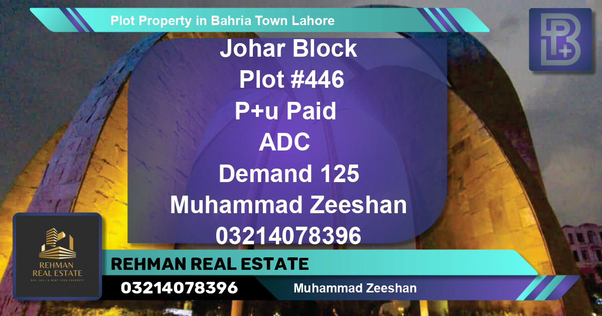 Residential Plot for Sale in Bahria Town, Lahore - (BP-72104)