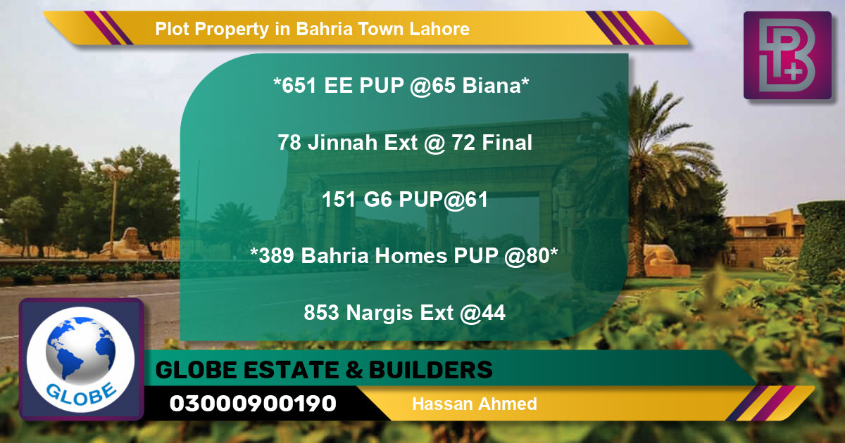 Residential Plot for Sale in Bahria Town, Lahore - (BP-72113)