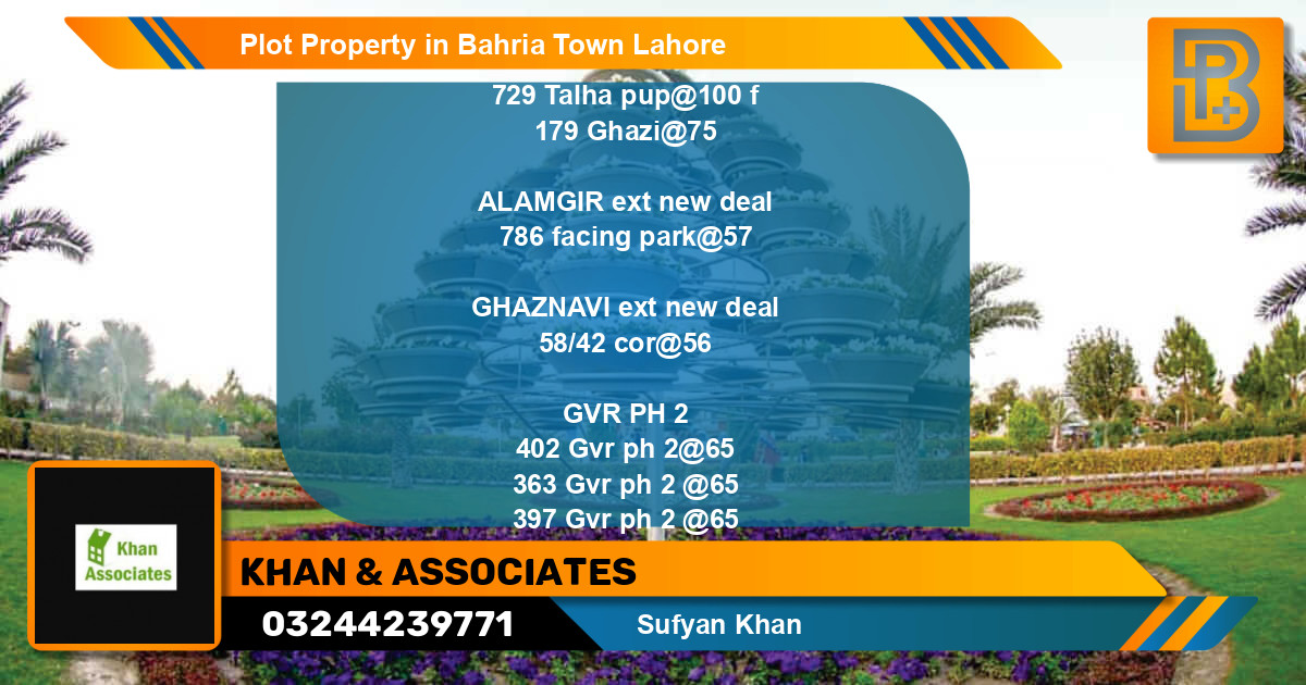 Residential Plot for Sale in Bahria Town, Lahore - (BP-72116)