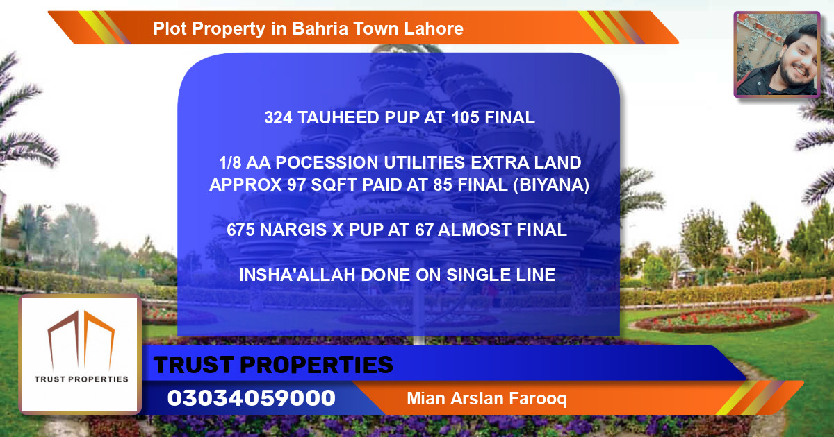 Residential Plot for Sale in Bahria Town, Lahore - (BP-72121)