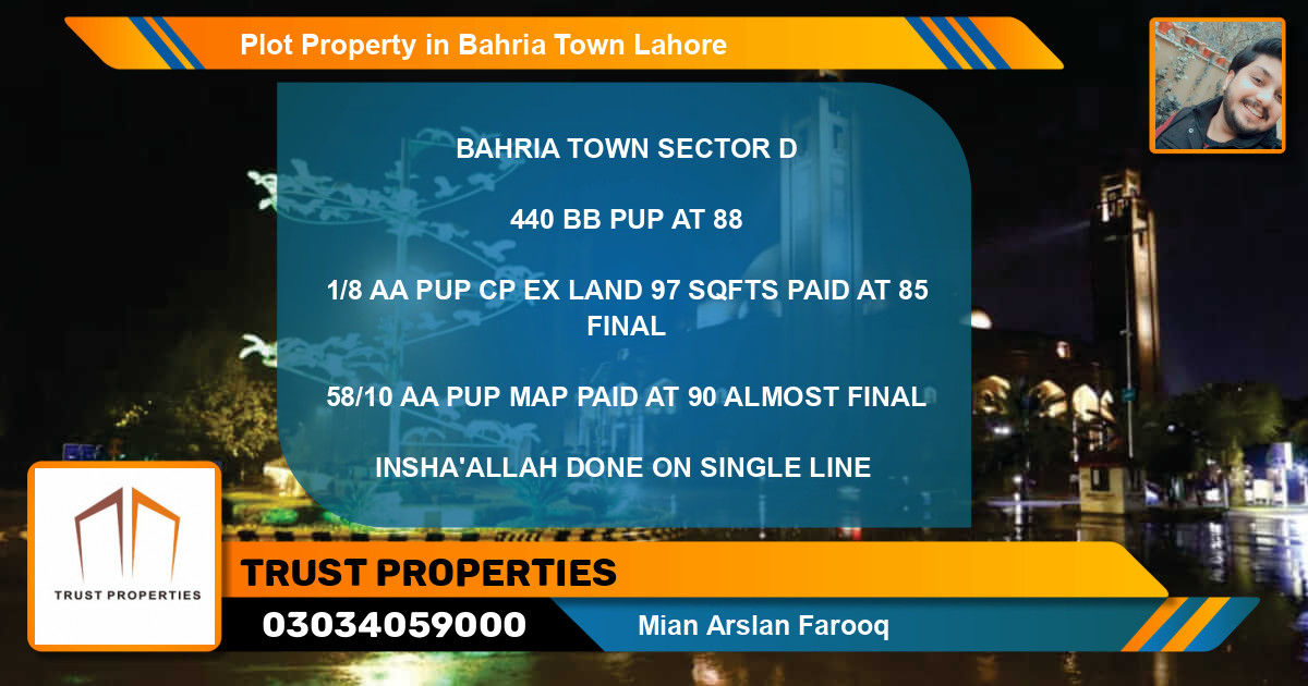 Residential Plot for Sale in Bahria Town, Lahore - (BP-72125)