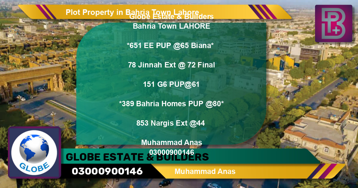 Residential Plot for Sale in Bahria Town, Lahore - (BP-72136)