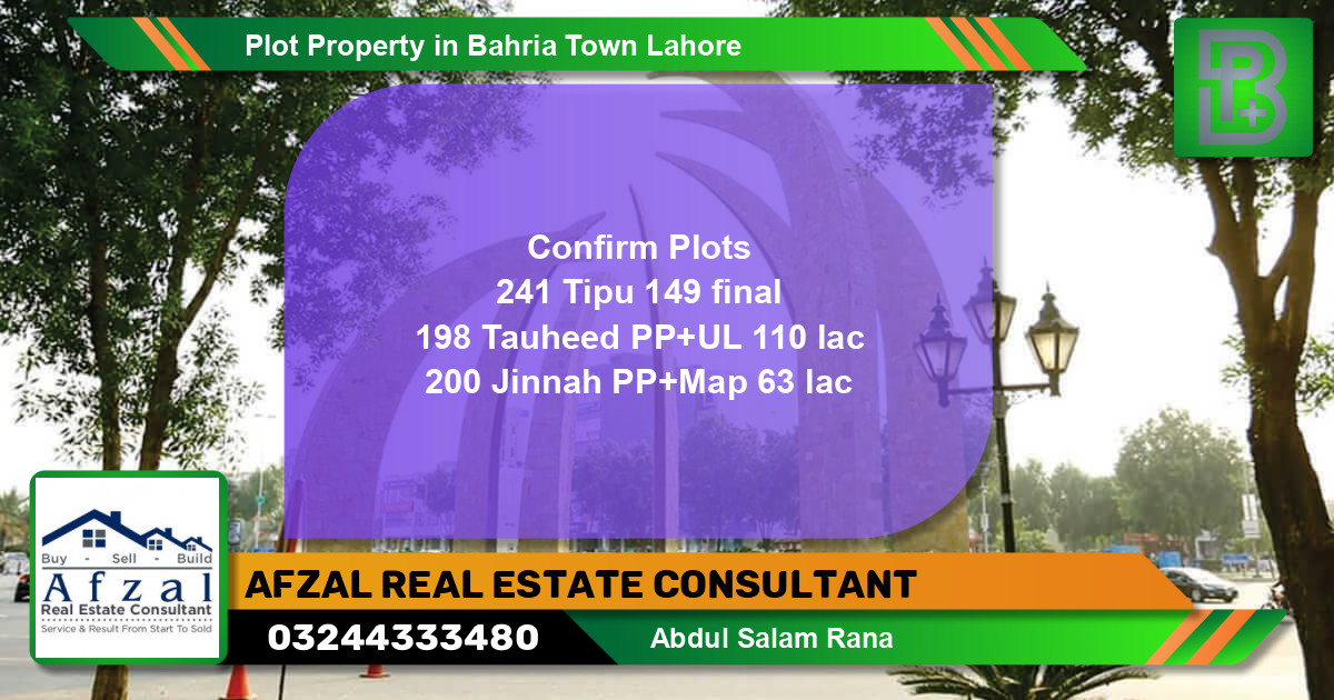 Residential Plot for Sale in Bahria Town, Lahore - (BP-72139)