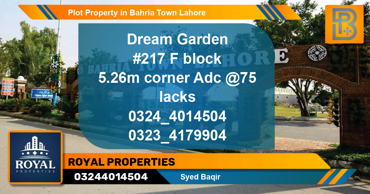 Residential Plot for Sale in Bahria Town, Lahore - (BP-72178)