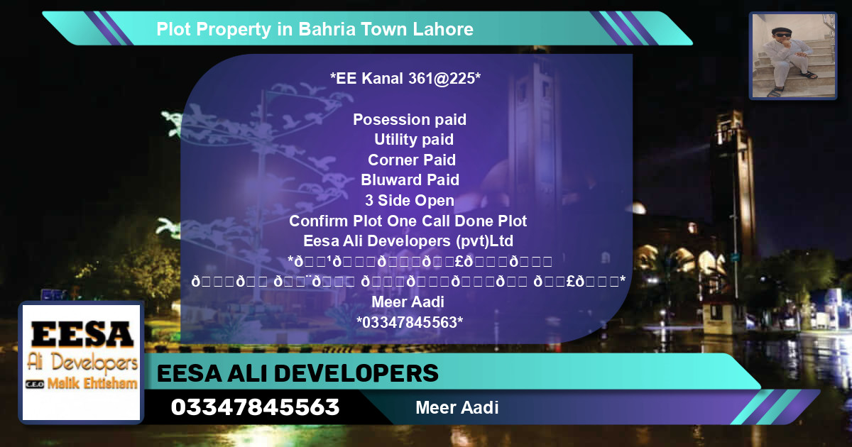 Residential Plot for Sale in Bahria Town, Lahore - (BP-72181)