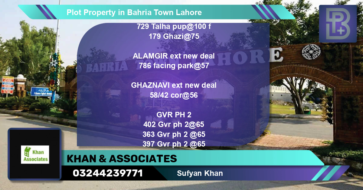Residential Plot for Sale in Bahria Town, Lahore - (BP-72183)