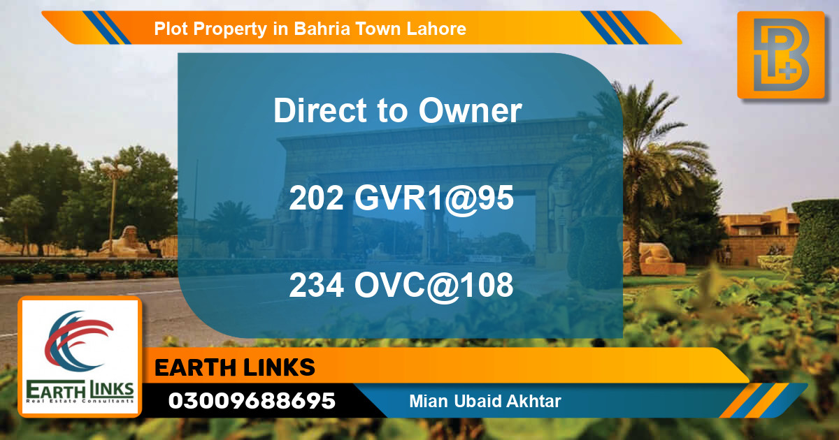 Residential Plot for Sale in Bahria Town, Lahore - (BP-72205)