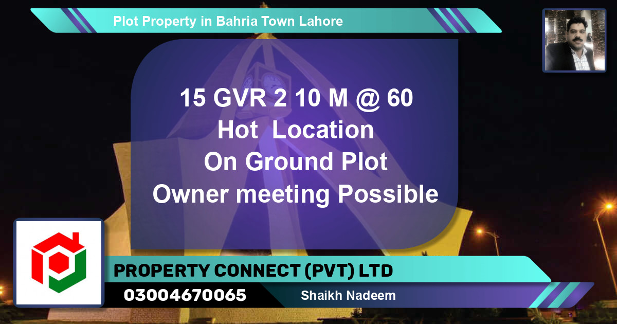 Residential Plot for Sale in Bahria Town, Lahore - (BP-72208)