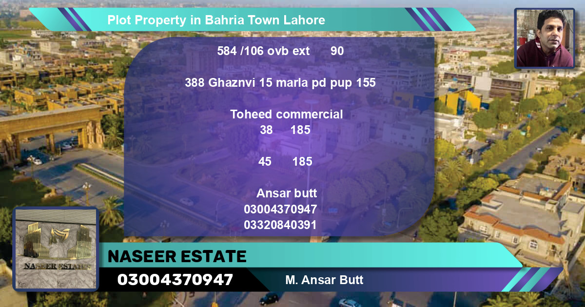 Commercial Plot for Sale in Bahria Town, Lahore - (BP-72209)