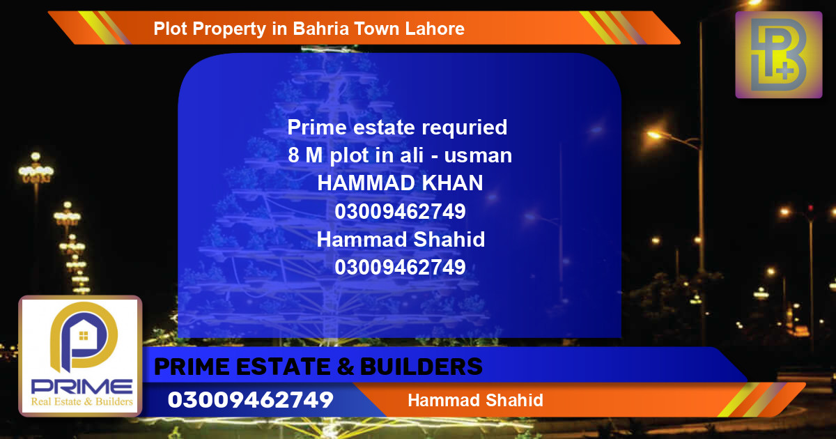 Residential Plot for Sale in Bahria Town, Lahore - (BP-72221)
