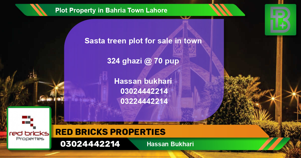 Residential Plot for Sale in Bahria Town, Lahore - (BP-72227)