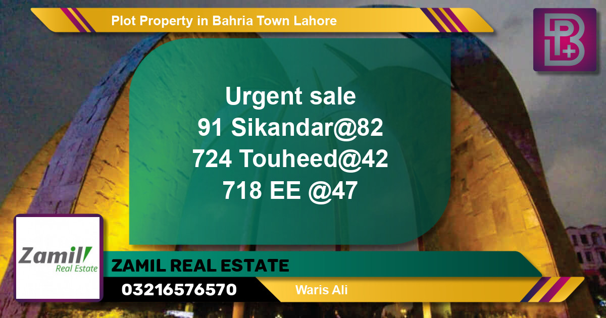 Residential Plot for Sale in Sector F - Sikander Block -  Bahria Town, Lahore - (BP-72235)