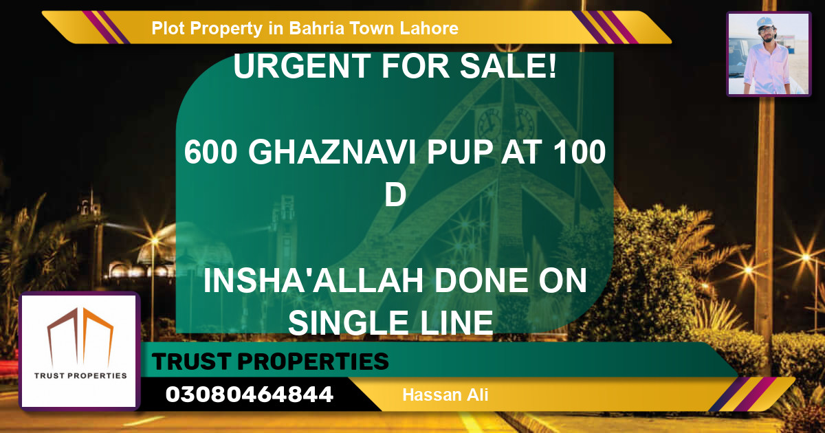 Residential Plot for Sale in Bahria Town, Lahore - (BP-72240)