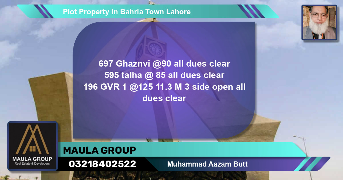 Residential Plot for Sale in Bahria Town, Lahore - (BP-72263)