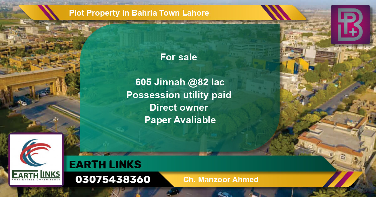 Residential Plot for Sale in Bahria Town, Lahore - (BP-72287)