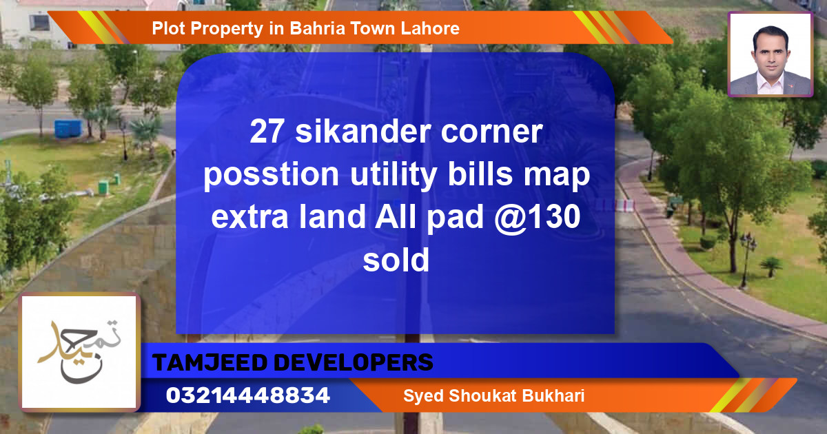 Residential Plot for Sale in Bahria Town, Lahore - (BP-72291)