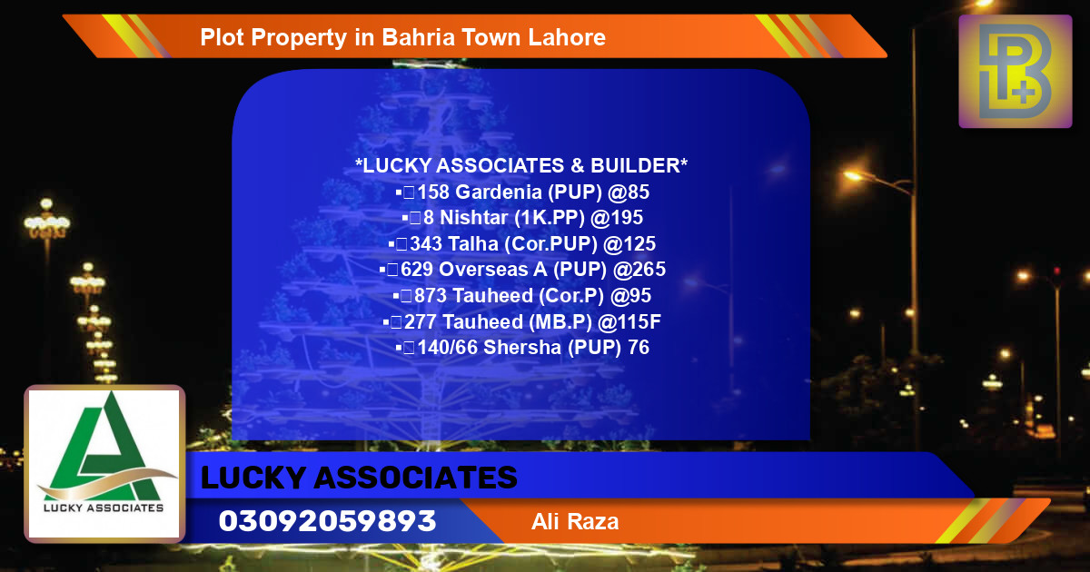 Residential Plot for Sale in Bahria Town, Lahore - (BP-72319)