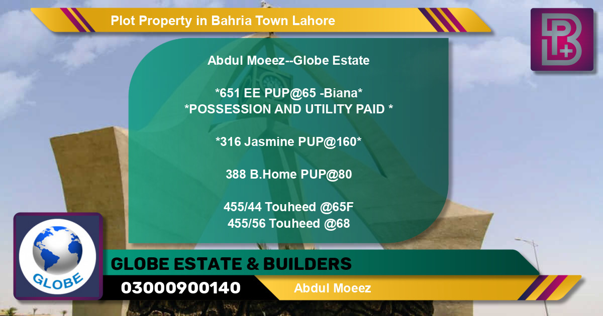 Residential Plot for Sale in Bahria Town, Lahore - (BP-72334)