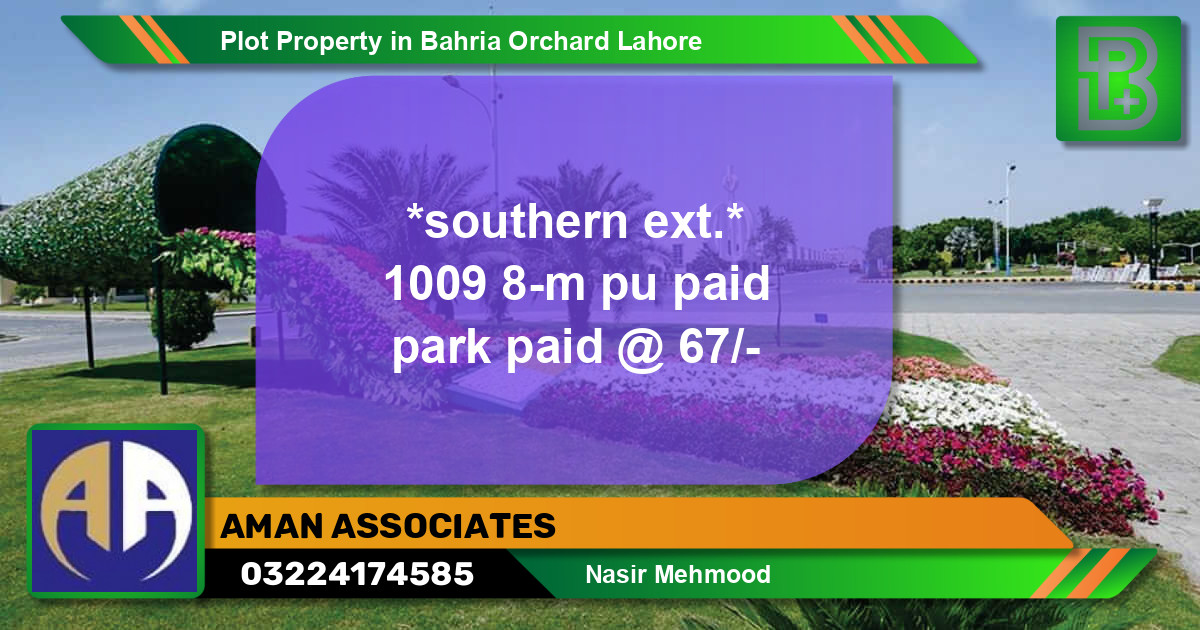 Residential Plot for Sale in Bahria Orchard, Lahore - (BP-72353)