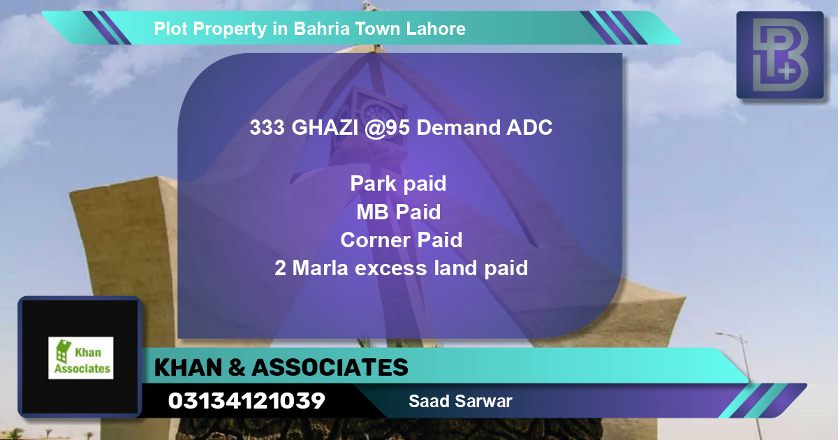 Residential Plot for Sale in Bahria Town, Lahore - (BP-72366)