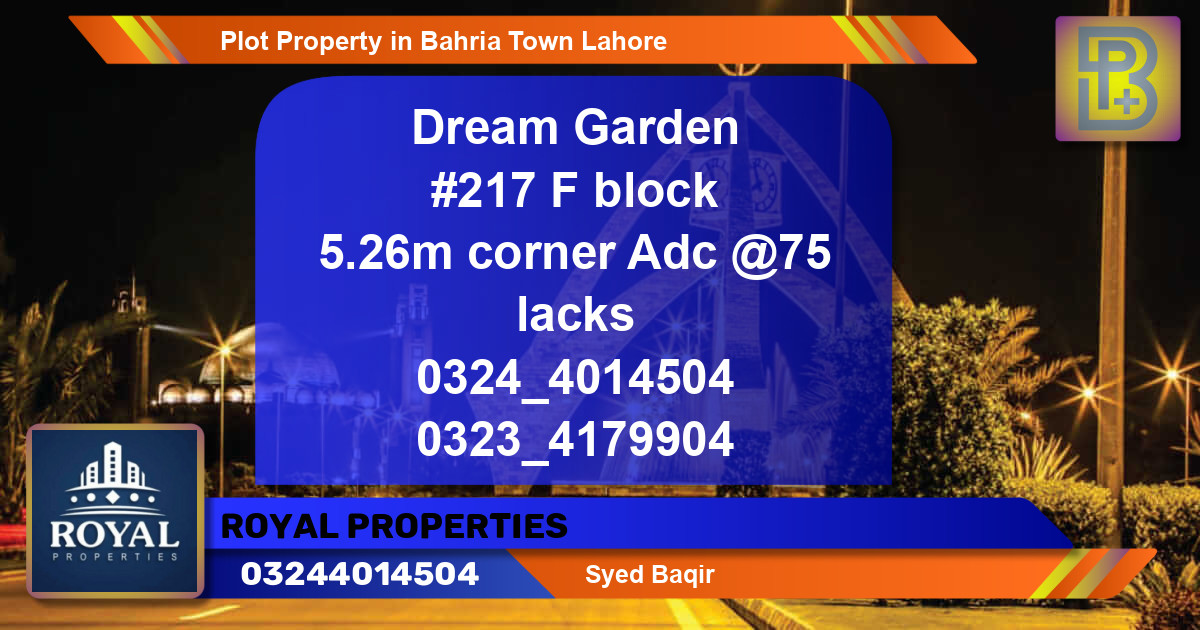 Residential Plot for Sale in Bahria Town, Lahore - (BP-72376)