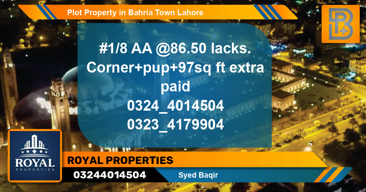 Residential Plot for Sale in Bahria Town, Lahore - (BP-72384)