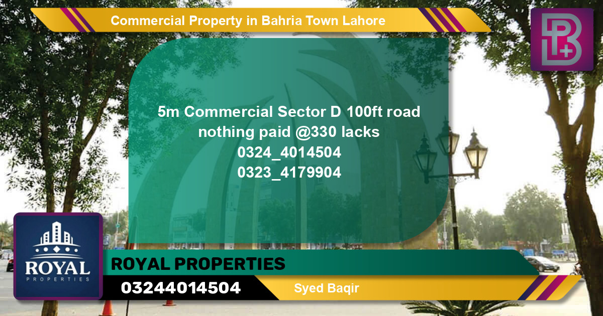 Commercial Property for Sale in Bahria Town, Lahore - (BP-72385)