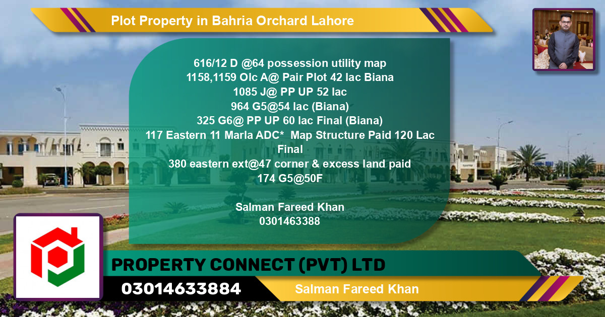 Residential Plot for Sale in Bahria Orchard, Lahore - (BP-72392)