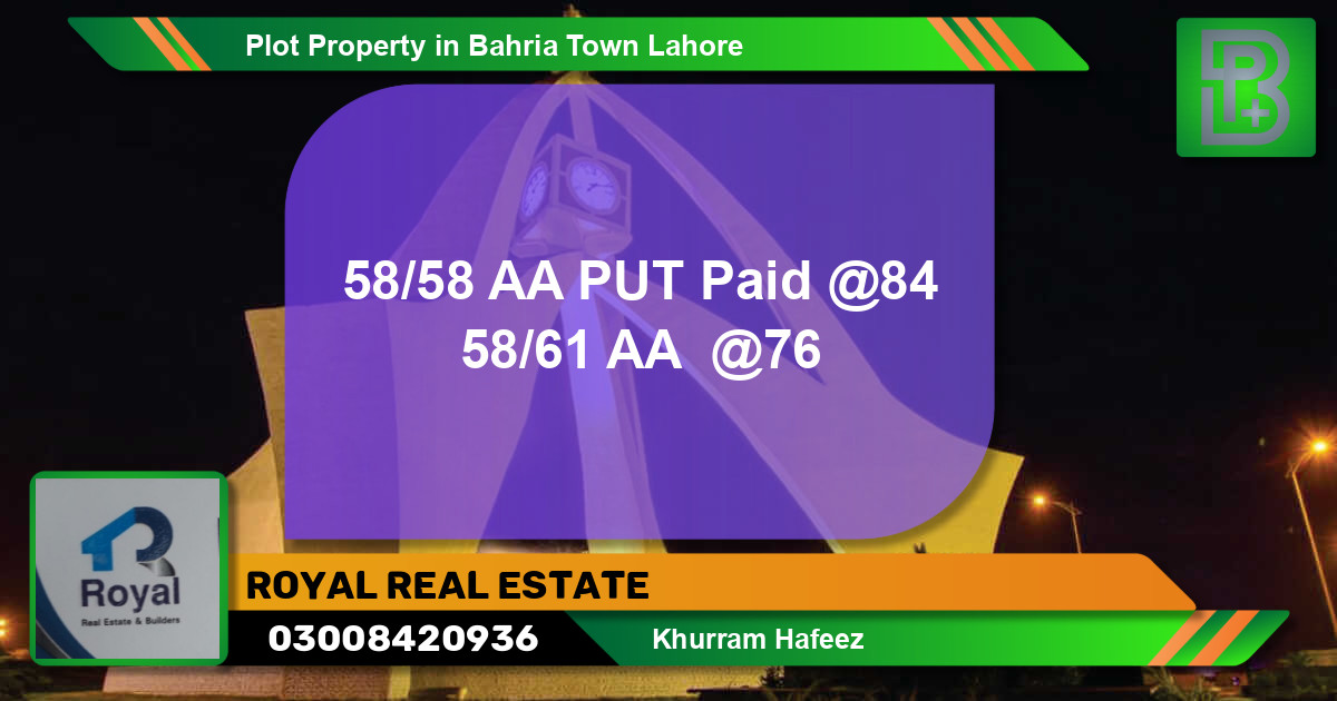 Residential Plot for Sale in Bahria Town, Lahore - (BP-72438)