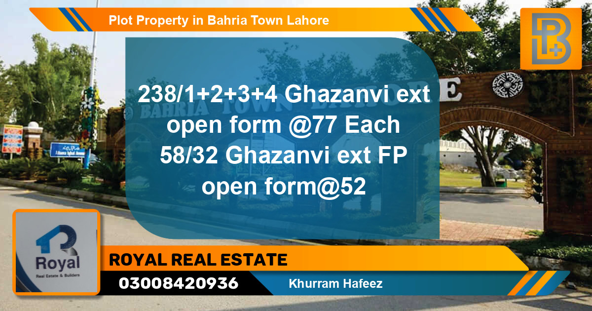 Residential Plot for Sale in Bahria Town, Lahore - (BP-72441)