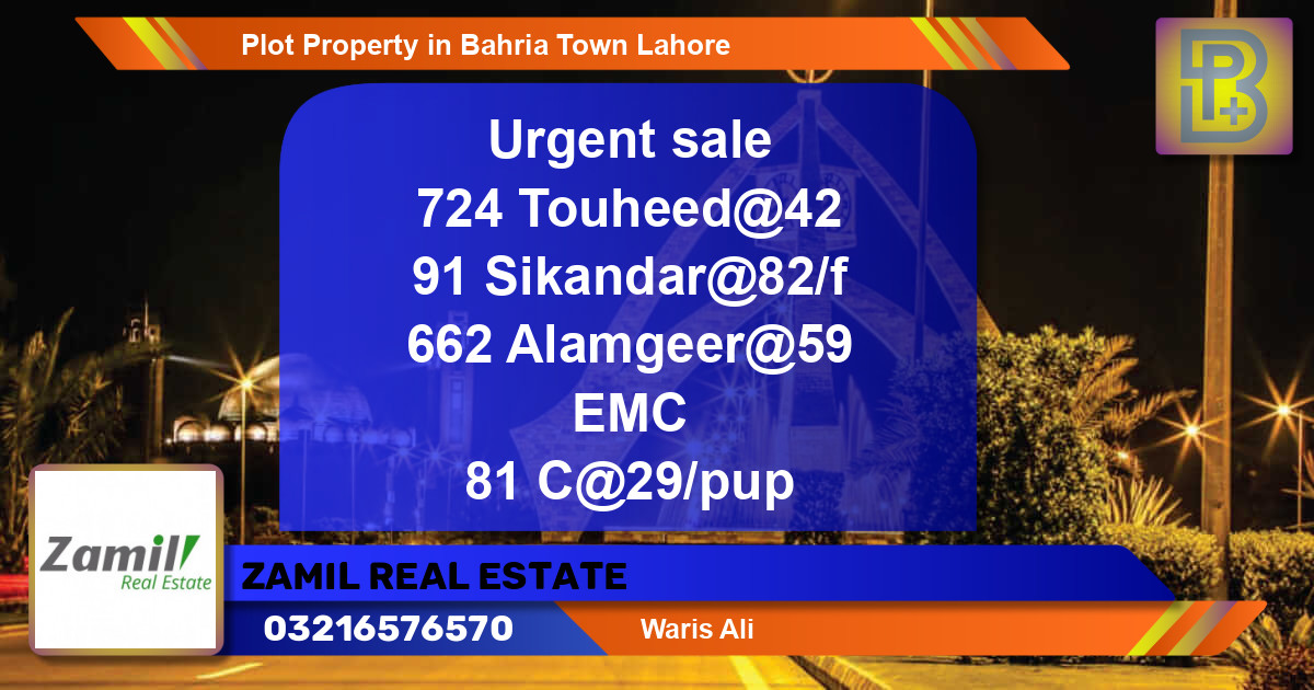 Residential Plot for Sale in Bahria Town, Lahore - (BP-72443)