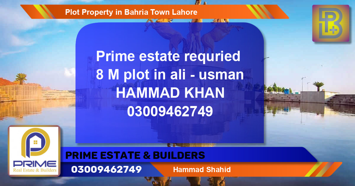 Residential Plot for Sale in Bahria Town, Lahore - (BP-72457)