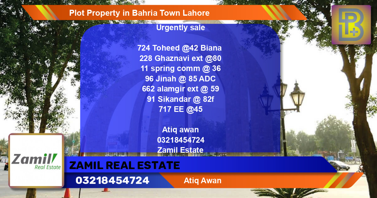 Residential Plot for Sale in Bahria Town, Lahore - (BP-72473)