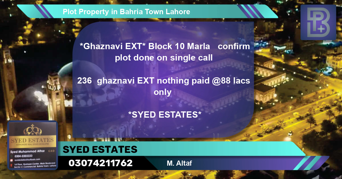 Residential Plot for Sale in Bahria Town, Lahore - (BP-72481)