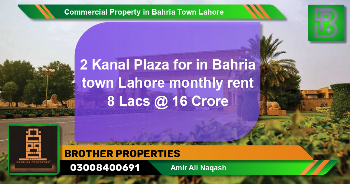 Commercial Property for Rent in Bahria Town, Lahore - (BP-72483)