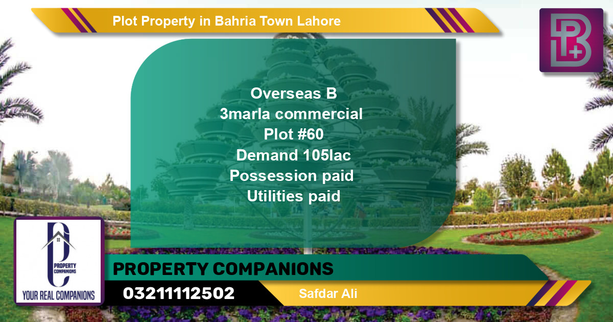 Commercial Plot for Sale in Bahria Town, Lahore - (BP-72496)