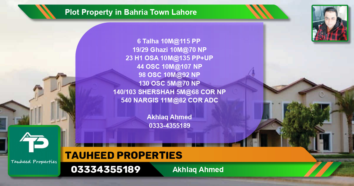 Residential Plot for Sale in Bahria Town, Lahore - (BP-72540)