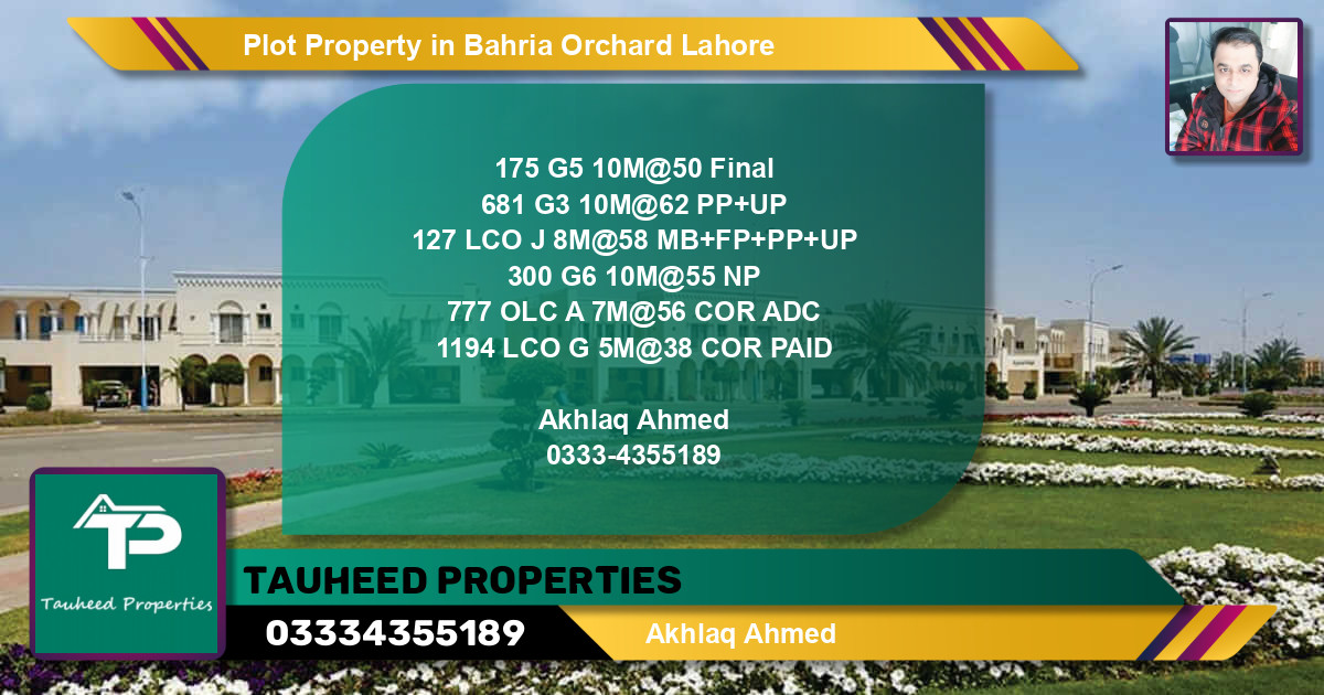 Residential Plot for Sale in Bahria Orchard, Lahore - (BP-72545)
