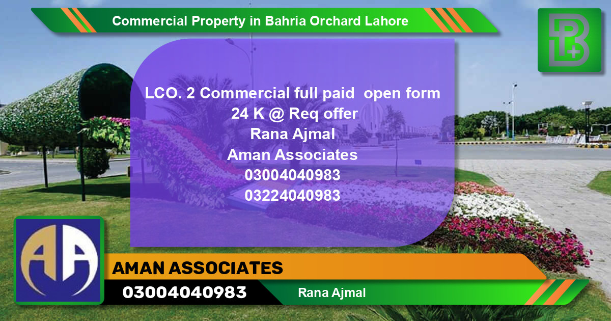 Commercial Property for Sale in Bahria Orchard, Lahore - (BP-72554)