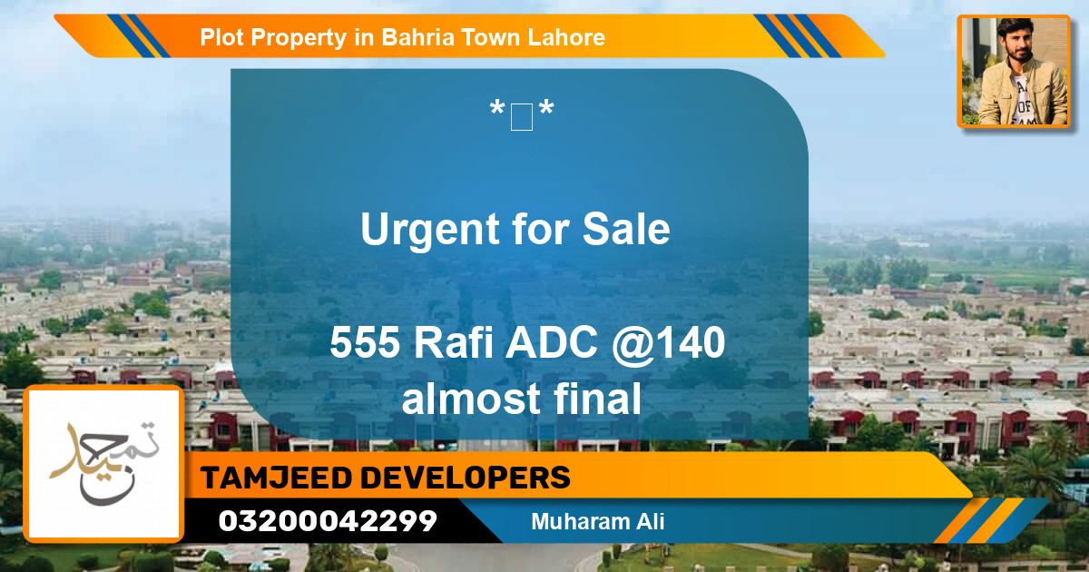 Residential Plot for Sale in Bahria Town, Lahore - (BP-72561)