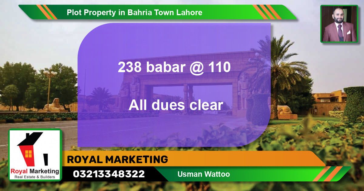 Residential Plot for Sale in Bahria Town, Lahore - (BP-72578)