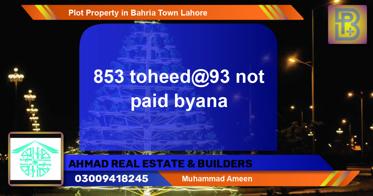 Residential Plot for Sale in Bahria Town, Lahore - (BP-72586)