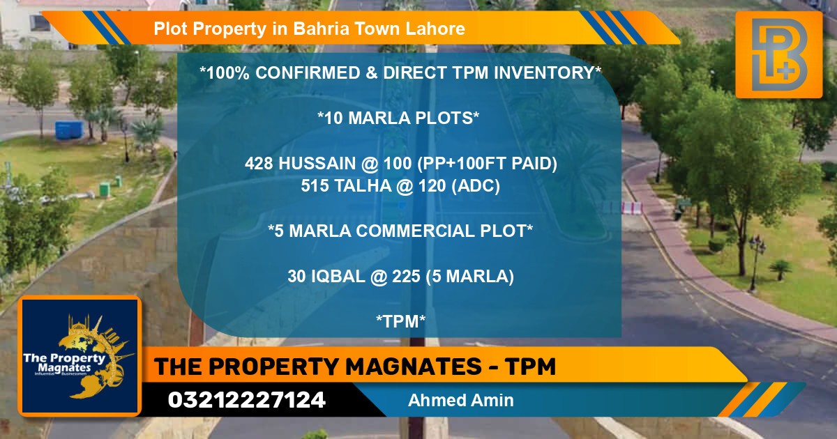 Commercial Plot for Sale in Bahria Town, Lahore - (BP-72589)