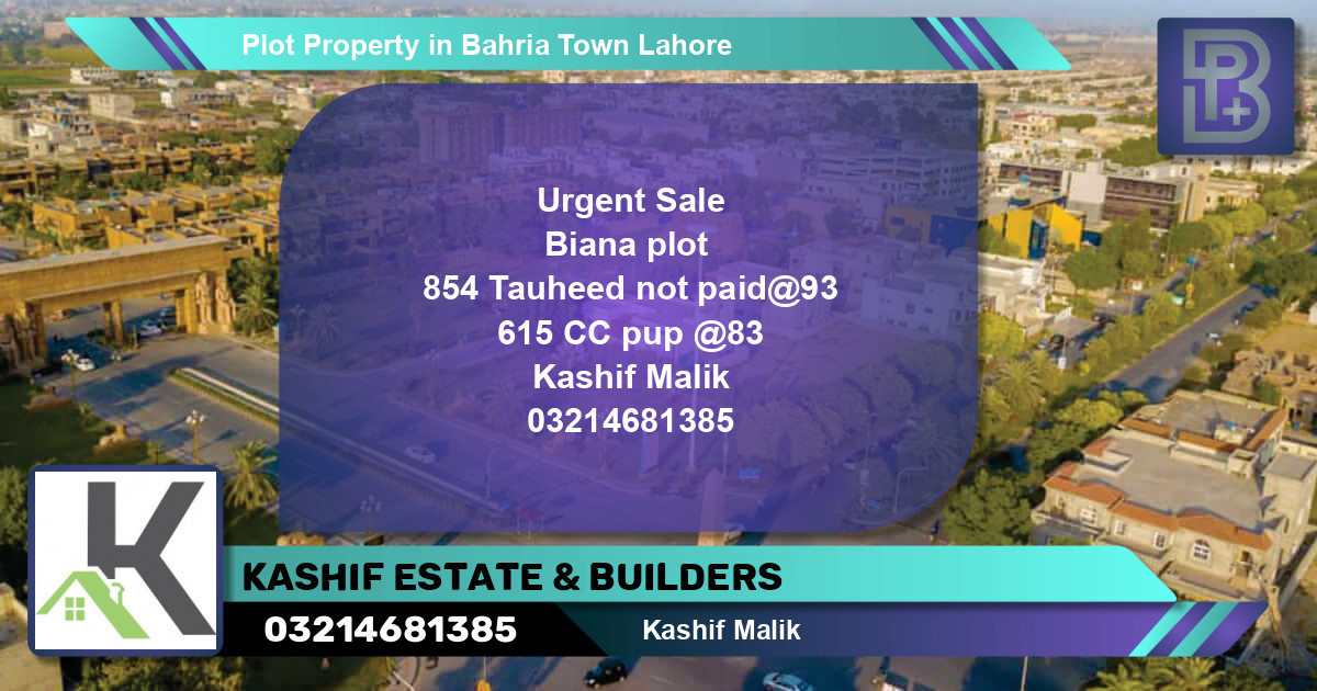 Residential Plot for Sale in Bahria Town, Lahore - (BP-72599)