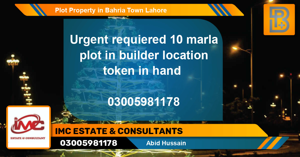 Residential Plot for Sale in Bahria Town, Lahore - (BP-72602)