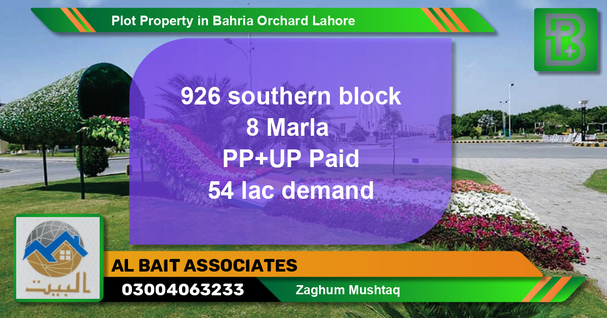 Residential Plot for Sale in Bahria Orchard, Lahore - (BP-72606)